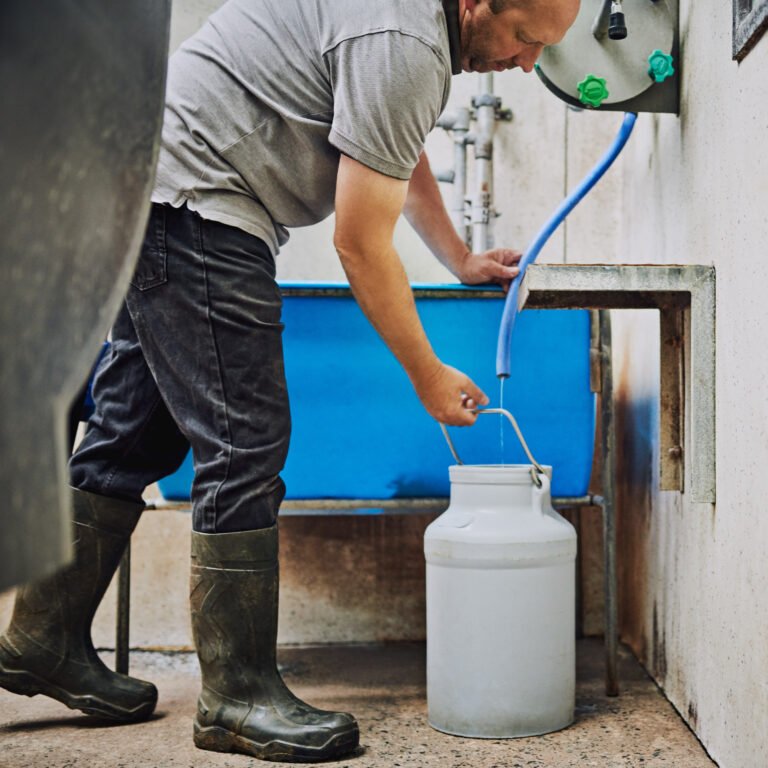 Getting some water for his livestock.